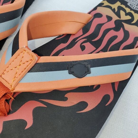 Harley Davidson Youth Flip Flops Size 3/4 NWT - Picture 9 of 13